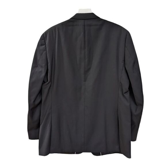 LIKE NEW Michael Kors 100% Wool Men's Solid Black Two Button Blazer Size 44R - Picture 2 of 8